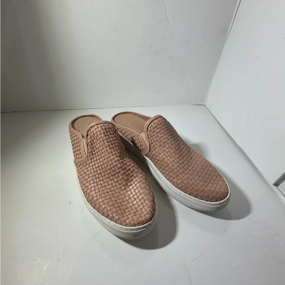 J Slides Tan Woven Loafers size 10